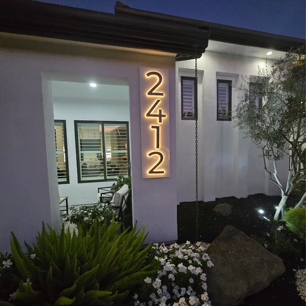 Patio lighted sign