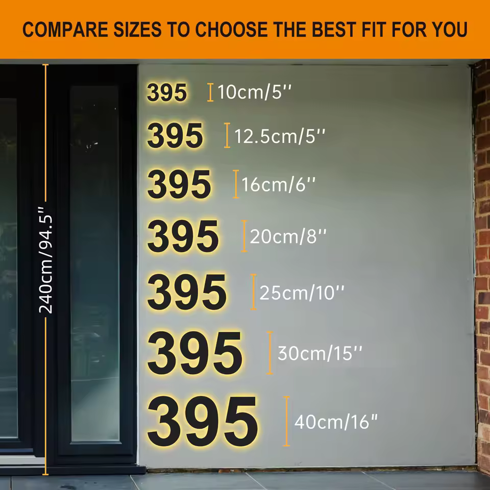 Size comparison — all available heights side by side